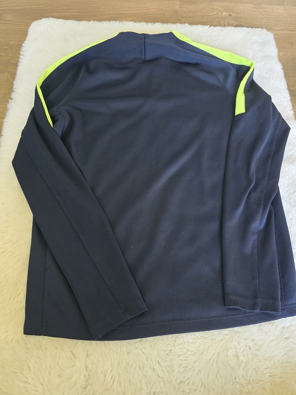 Nike Boy's Navy Long-Sleeve Training Top with Volt Stripe